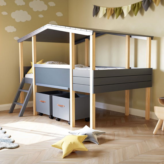 Hausbett Cory Anthrazit / Kiefer (Limited Edition)