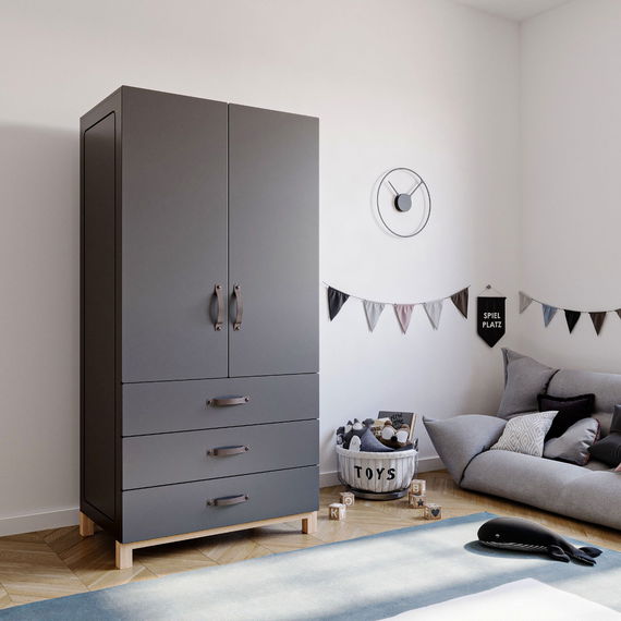Kleiderschrank Cory, Anthrazit