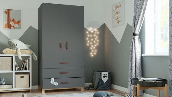 Kleiderschrank Cory, Anthrazit