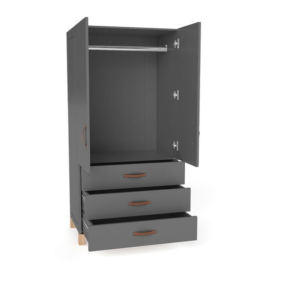 Kleiderschrank Cory, Anthrazit