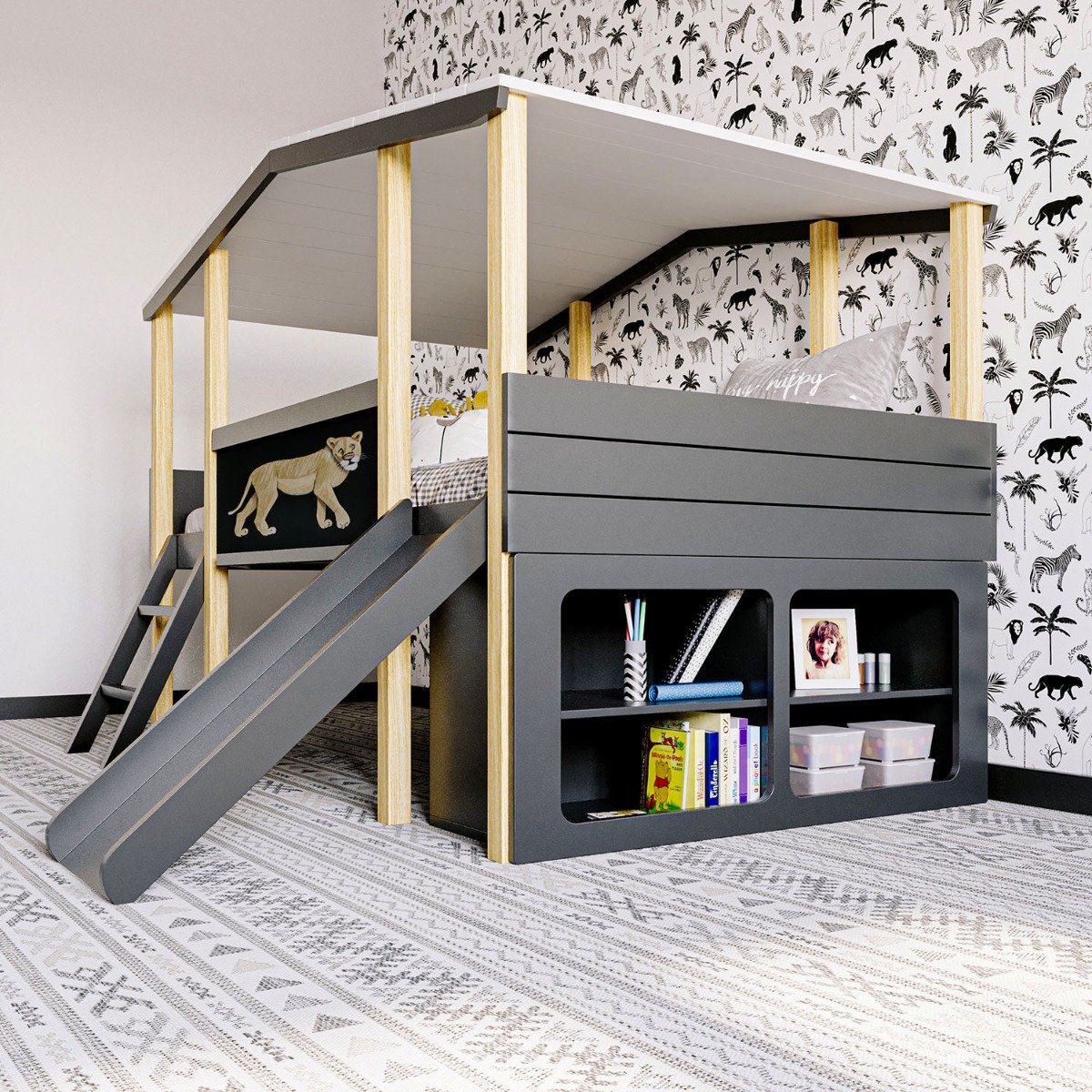 Unterstellregal für Hausbett Cory, Anthrazit