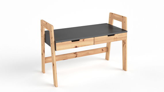 Kinderzimmer Set mit Schreibtisch 8-teilig Cory 90x200cm, Anthrazit