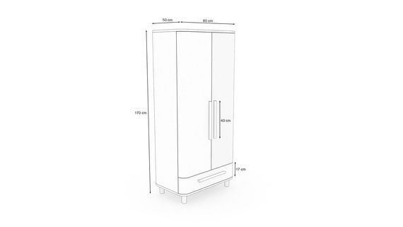 Kleiderschrank Milan 2-türig