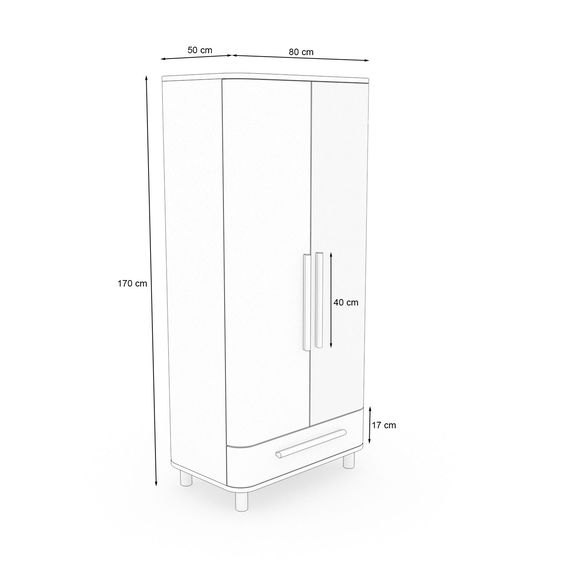 Kleiderschrank Milan 2-türig