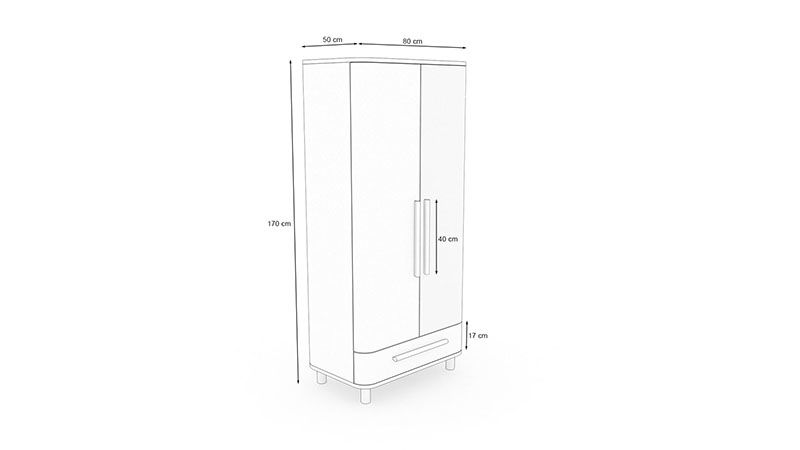 Kleiderschrank Milan 2-türig