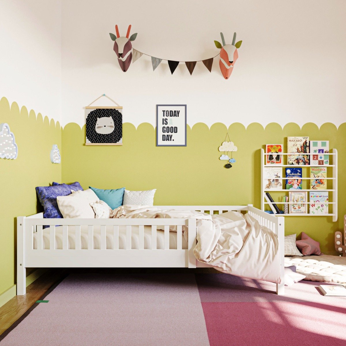 Einzelbett Lilly 120x200, creme/weiß