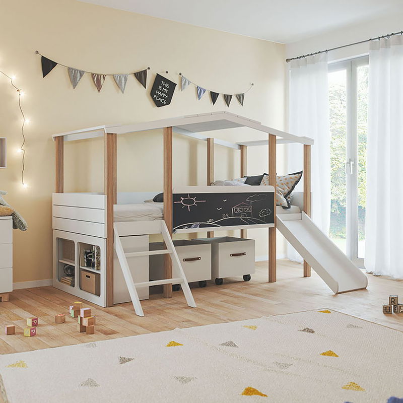 Hausbett Cory weiß/ Kiefer 90 x 200 cm