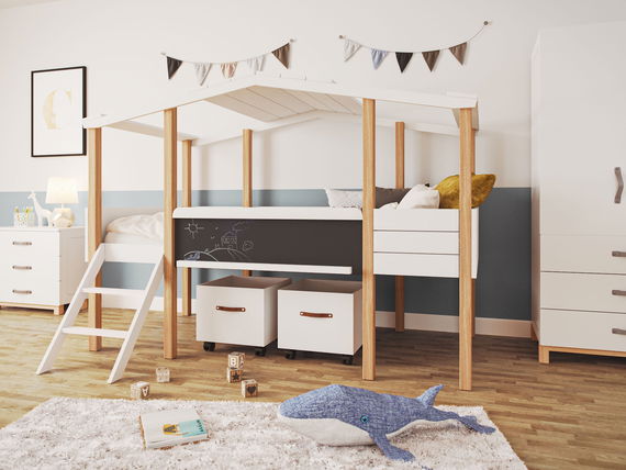 Kinderzimmer Set mit Schreibtisch 8-teilig Cory 90x200cm