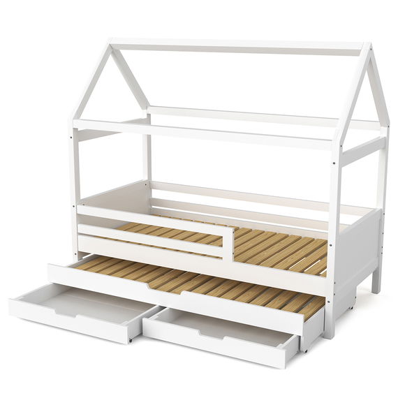 Hausbett Maya mit Gästebett und Bettkästen