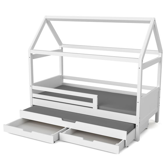 Hausbett Maya mit Gästebett und Bettkästen