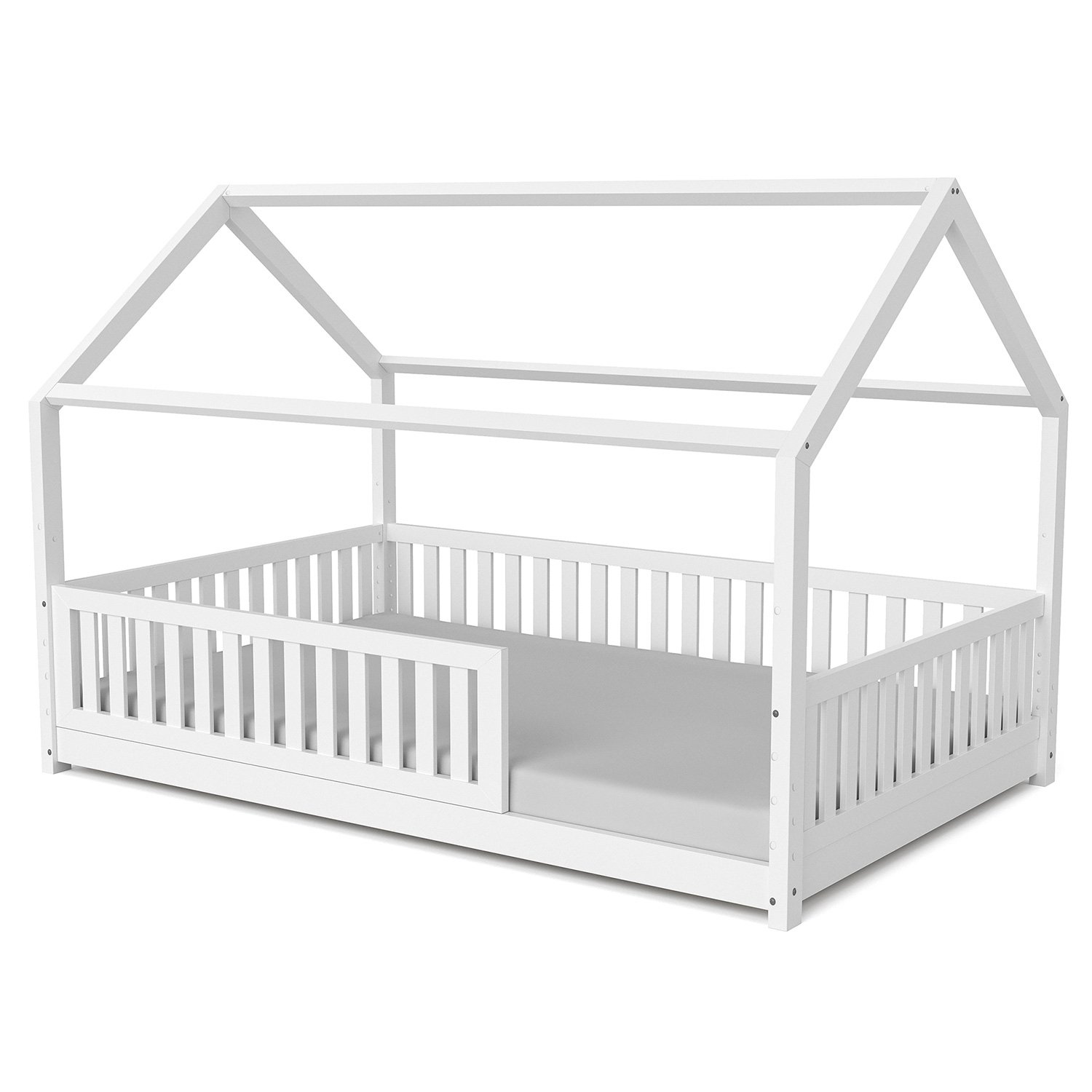 Hausbett Lilly in weiß mit Flachsprossen (120 x 200cm) - (Abbildung ähnlich)