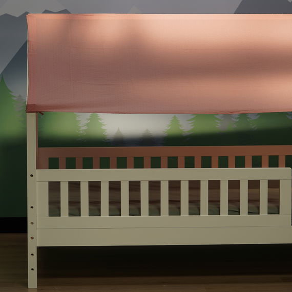 Betthimmel- Plumetis Rose thé / Altrosa kurz geschnitten für Hausbett Maya/Lilly/Sara ( 90x 200cm )