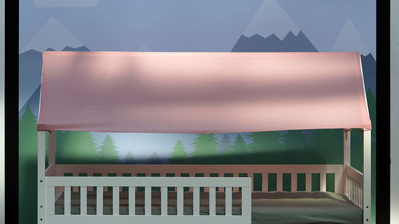 Betthimmel- Plumetis Rose thé / Altrosa kurz geschnitten für Hausbett Maya/Lilly/Sara ( 90x 200cm )