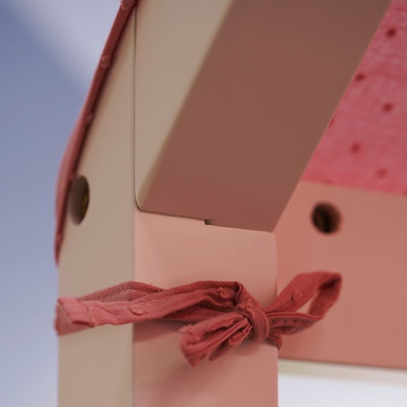 Betthimmel- Plumetis Rose thé / Altrosa kurz geschnitten für Hausbett Maya/Lilly/Sara ( 90x 200cm )