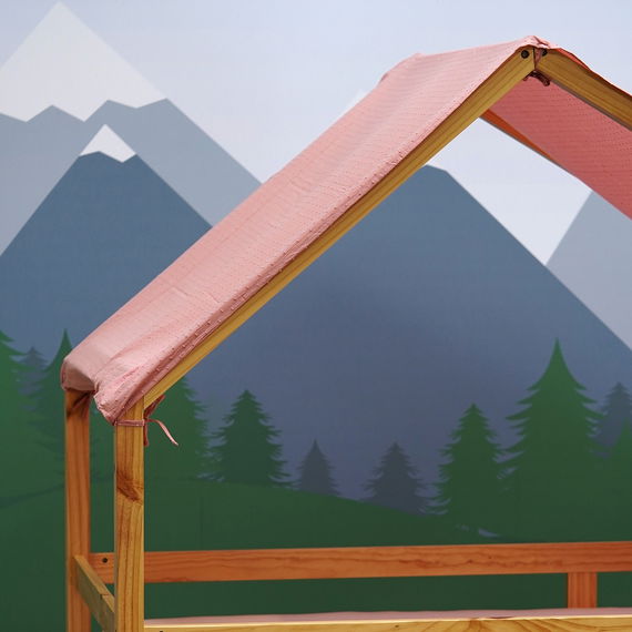 Betthimmel in Altrosa für Hausbett Milo, kurz geschnitten (90x200)