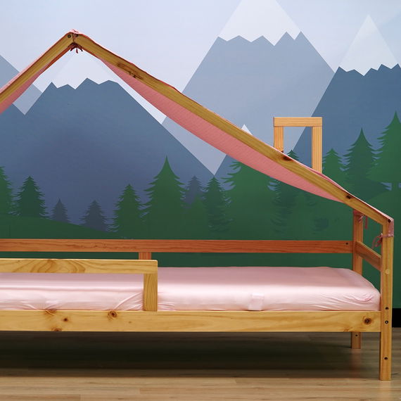 Betthimmel in Altrosa für Hausbett Milo, kurz geschnitten (90x200)