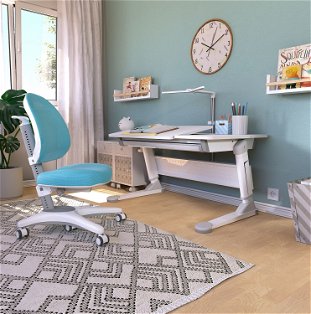 Schreibtischset: Luna mit Pluto, Weiß / Blau