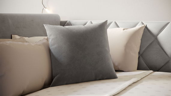 Samtkissen 40x40 cm, grau