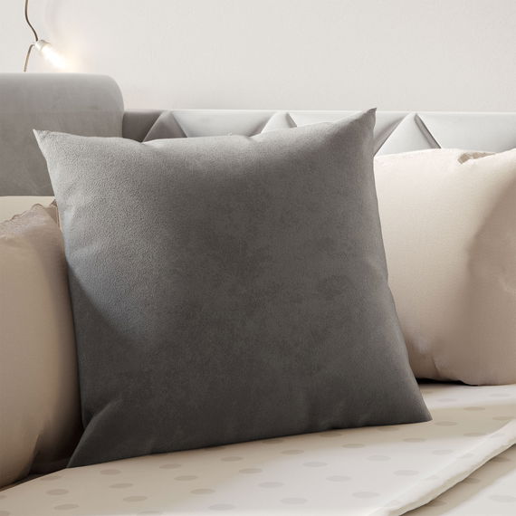 Samtkissen 40x40 cm, grau