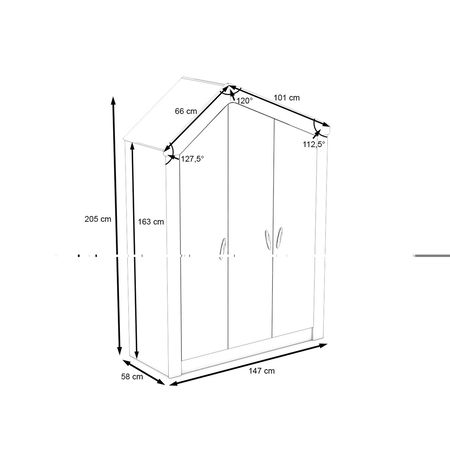 My House Kleiderschrank - 3-türig