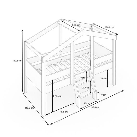 My House Kinderzimmer mittelhohes Hausbett 4tlg.