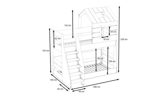 Kinderzimmer My House 5tlg. mit Etagenbett und 2 Türer
