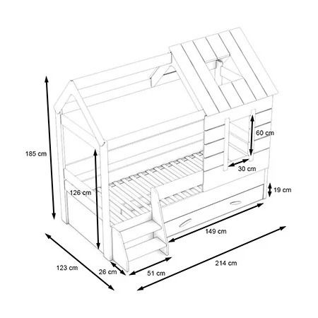Kinderzimmer My House Etagenbett 5tlg.