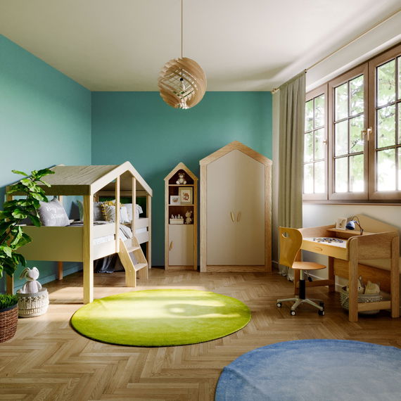 My House Kinderzimmer mittelhohes Hausbett 4tlg.