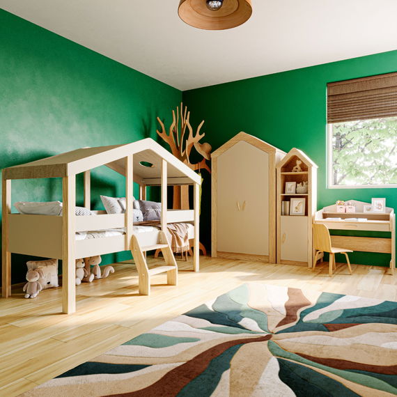 My House Kinderzimmer mittelhohes Hausbett 4tlg.