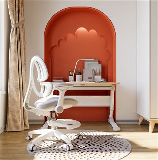 Neptun Stuhl + Luna natur Schreibtisch