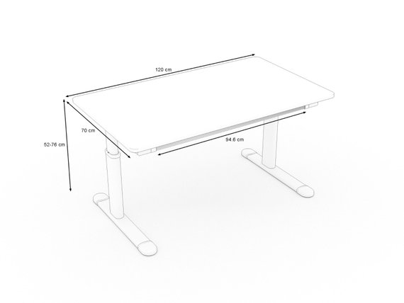 Merkur Schreibtisch mit gelber Schublade