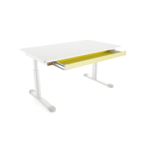 Merkur Schreibtisch mit gelber Schublade