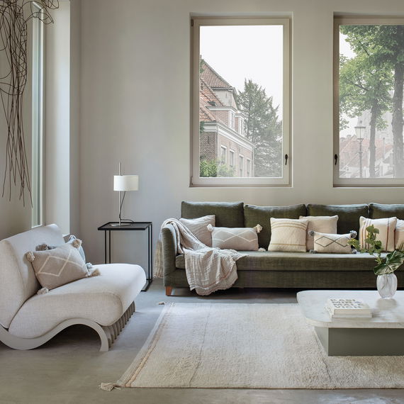 Waschbarer Teppich Bloom Natur XS