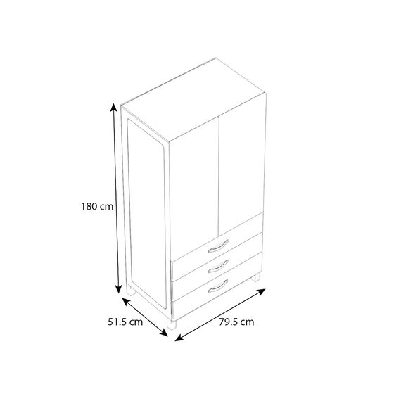 Kleiderschrank Cory, Anthrazit