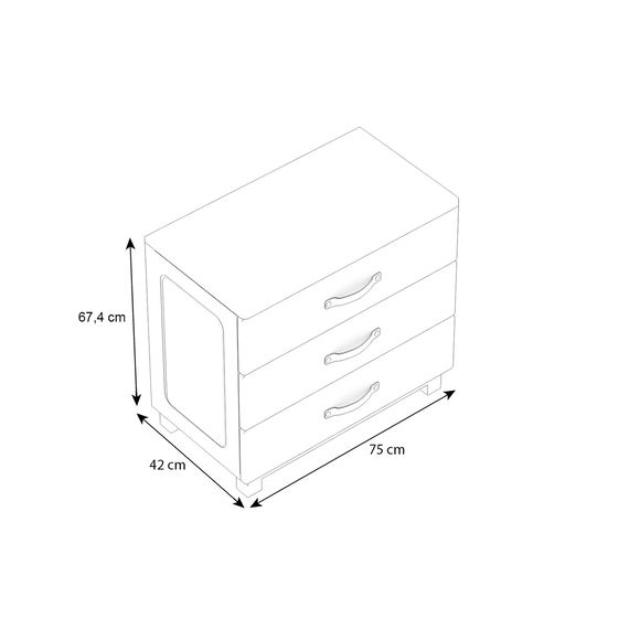 Kommode Cory, Anthrazit