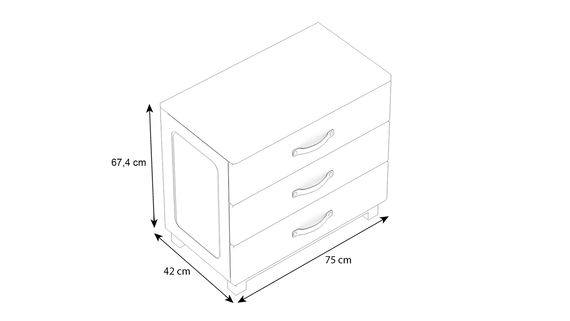 Kommode Cory, Anthrazit