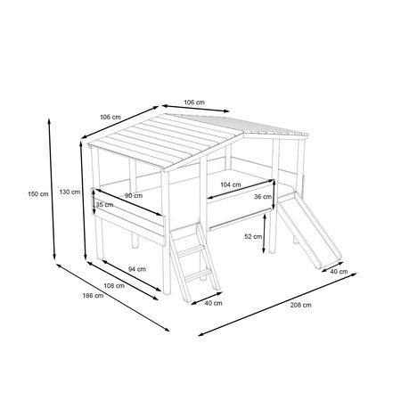 Hausbett Cory Anthrazit / Kiefer (Limited Edition)