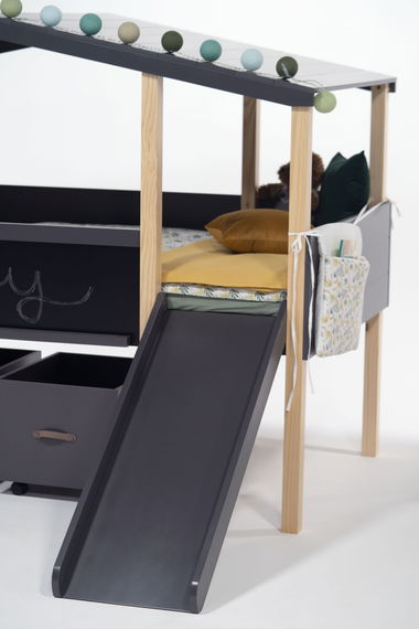 Kinderzimmer Set mit Schreibtisch 8-teilig Cory 90x200cm, Anthrazit