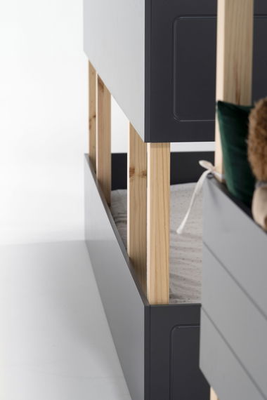 Kinderzimmer Set mit Schreibtisch 8-teilig Cory 90x200cm, Anthrazit