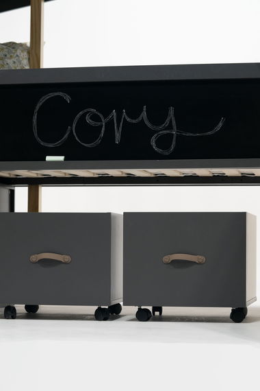 Kinderzimmer Set mit Schreibtisch 8-teilig Cory 90x200cm, Anthrazit