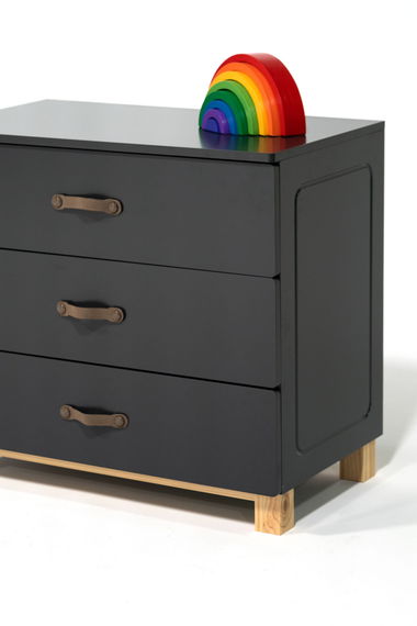 Kinderzimmer Set mit Schreibtisch 8-teilig Cory 90x200cm, Anthrazit