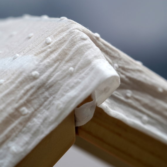 Stoffdach Weiß Hausbett Milo 140x200