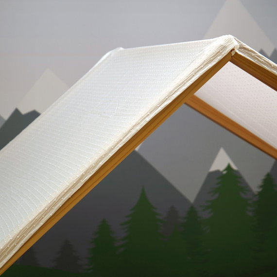 Stoffdach Weiß Hausbett Milo 140x200