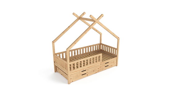 Hausbett Clara, natur (inkl. Gästebett u. Bettkästen)