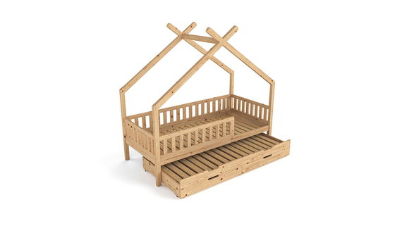 Hausbett Clara, natur (inkl. Gästebett u. Bettkästen)