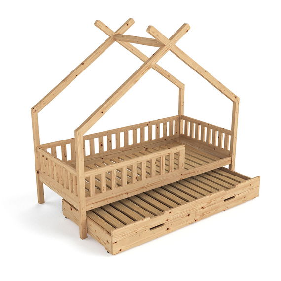 Hausbett Clara, natur (inkl. Gästebett u. Bettkästen)