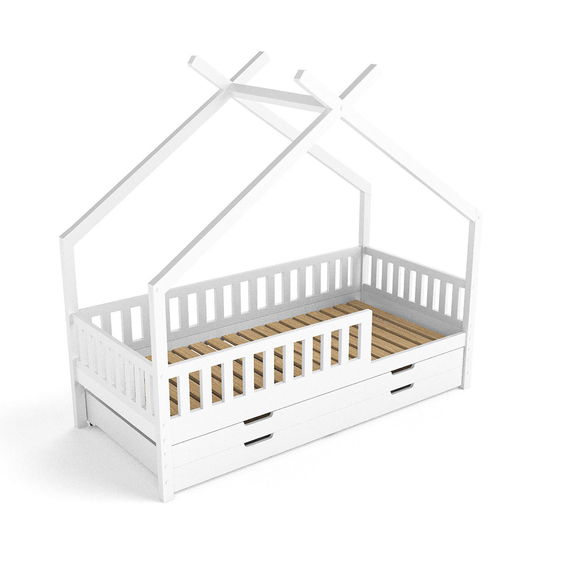 Hausbett Clara, weiß (inkl. Gästebett u. Bettkästen)