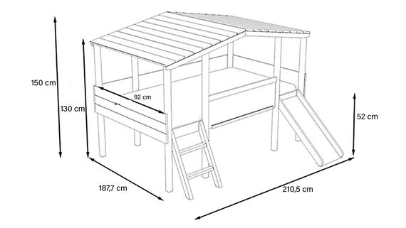 Kinderzimmer Set 7-teilig Cory 90x200cm, Anthrazit