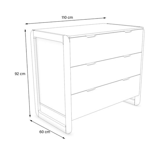 Kommode Laslo mit Wickelaufsatz, weiß