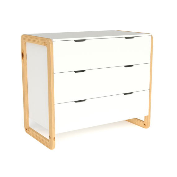 Kommode Laslo mit Wickelaufsatz, weiß